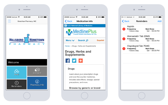 Hillsboro Hometown Pharmacy Mobile Phone App